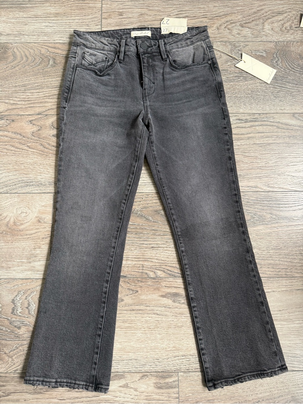 8.  Unpublished Margaux Crop Demi Flare Jeans Black Size 27 NWT